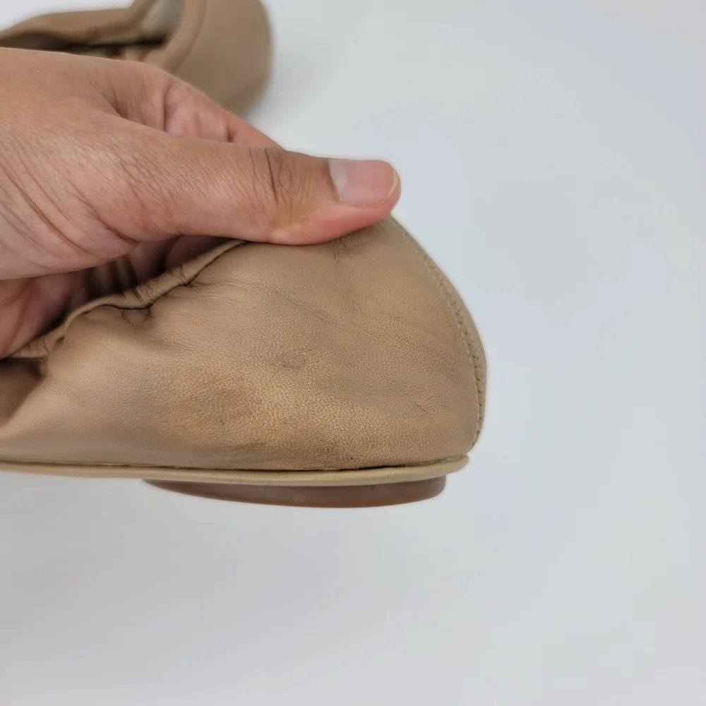 SAM EDELMAN Florence Ballet Flats in Nude Leather Size 8M - Picture 9 of 13